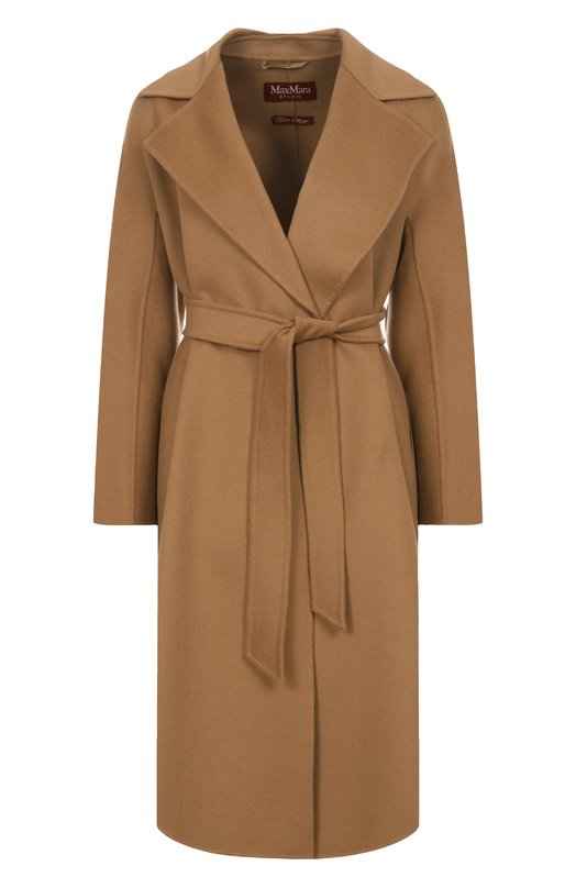 Шерстяное пальто Max Mara Studio CLES Коричневый CLES