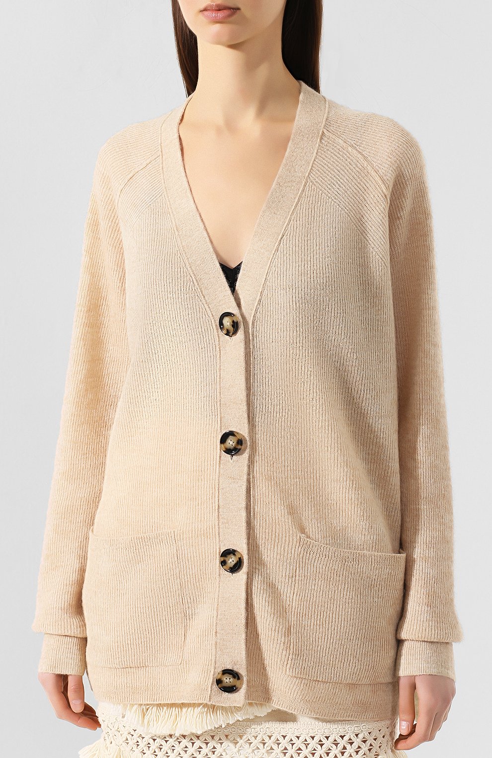 Кардиган ACNE STUDIOS светло-бежевого цвета по цене 28850 руб., арт. A60063, фото 3 Кардиган ACNE STUDIOS, арт. A60063, фото 3