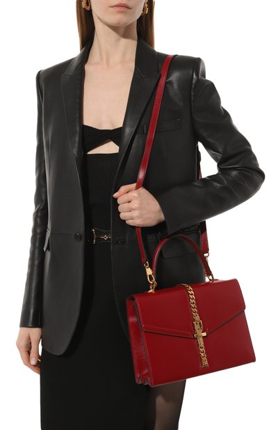 Сумка sylvie 1969 small GUCCI красного цвета по цене 429120 руб., арт. 602781 1DB0G, фото 2 Сумка sylvie 1969 small GUCCI, арт. 602781 1DB0G, фото 2