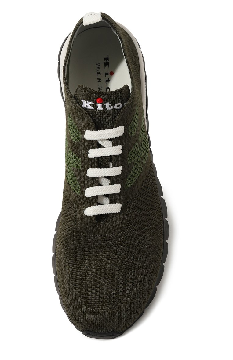 Мужские текстильные кроссовки KITON хаки цвета, арт. USSA081N00818 | Фото 6 (Подошва: Массивная; Материал внутренний: Натуральная кожа; Материал внешний: Текстиль; Материал утеплителя: Без утеплителя; Стили: Спорт; Кросс-КТ: Низкие)