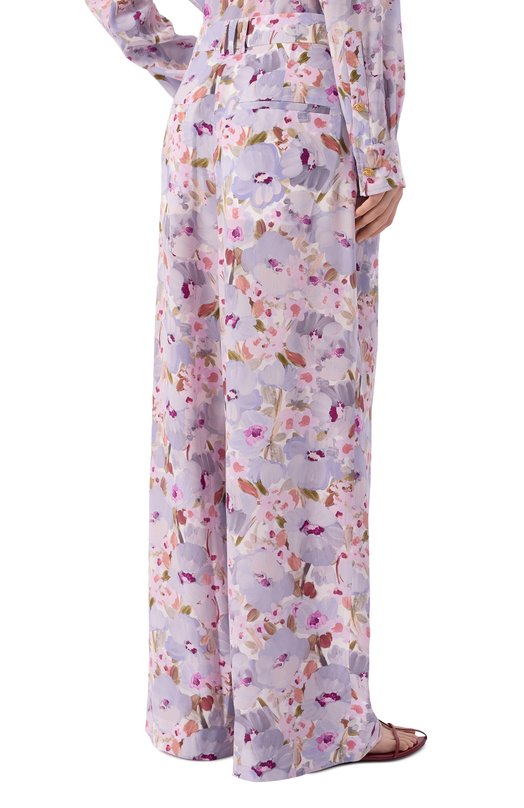 Шелковые брюки Balmain GF1PN215/SF37 Сиреневый  GF1PN215/SF37 Фото 4