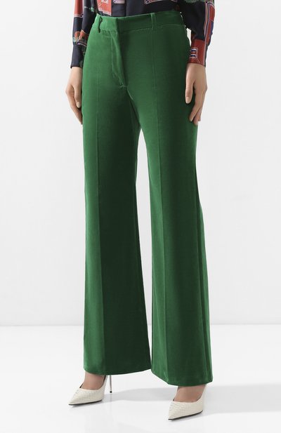 Брюки VICTORIA BECKHAM зеленого цвета по цене 69950 руб., арт. 1120WTR000606C, фото 3 Брюки VICTORIA BECKHAM, арт. 1120WTR000606C, фото 3