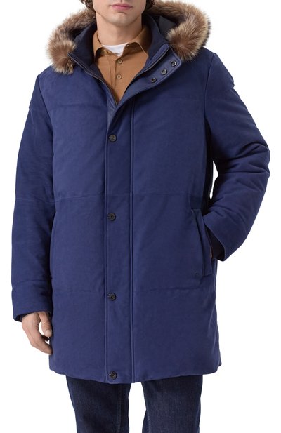 Пуховик из нубука с отделкой из енота STEFANO RICCI, арт. M7J5300435/MKFUM, фото 3