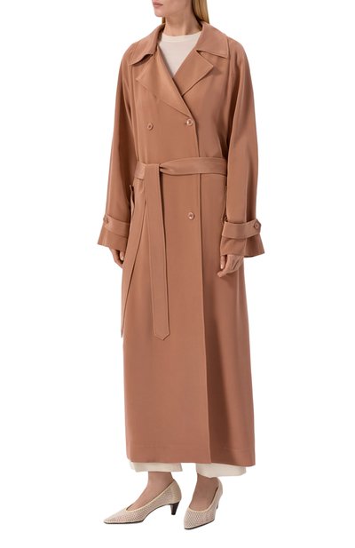 Шелковый тренч 12 STOREEZ светло-коричневого цвета по цене 75000 руб., арт. 136827, фото 3 Шелковый тренч 12 STOREEZ, арт. 136827, фото 3