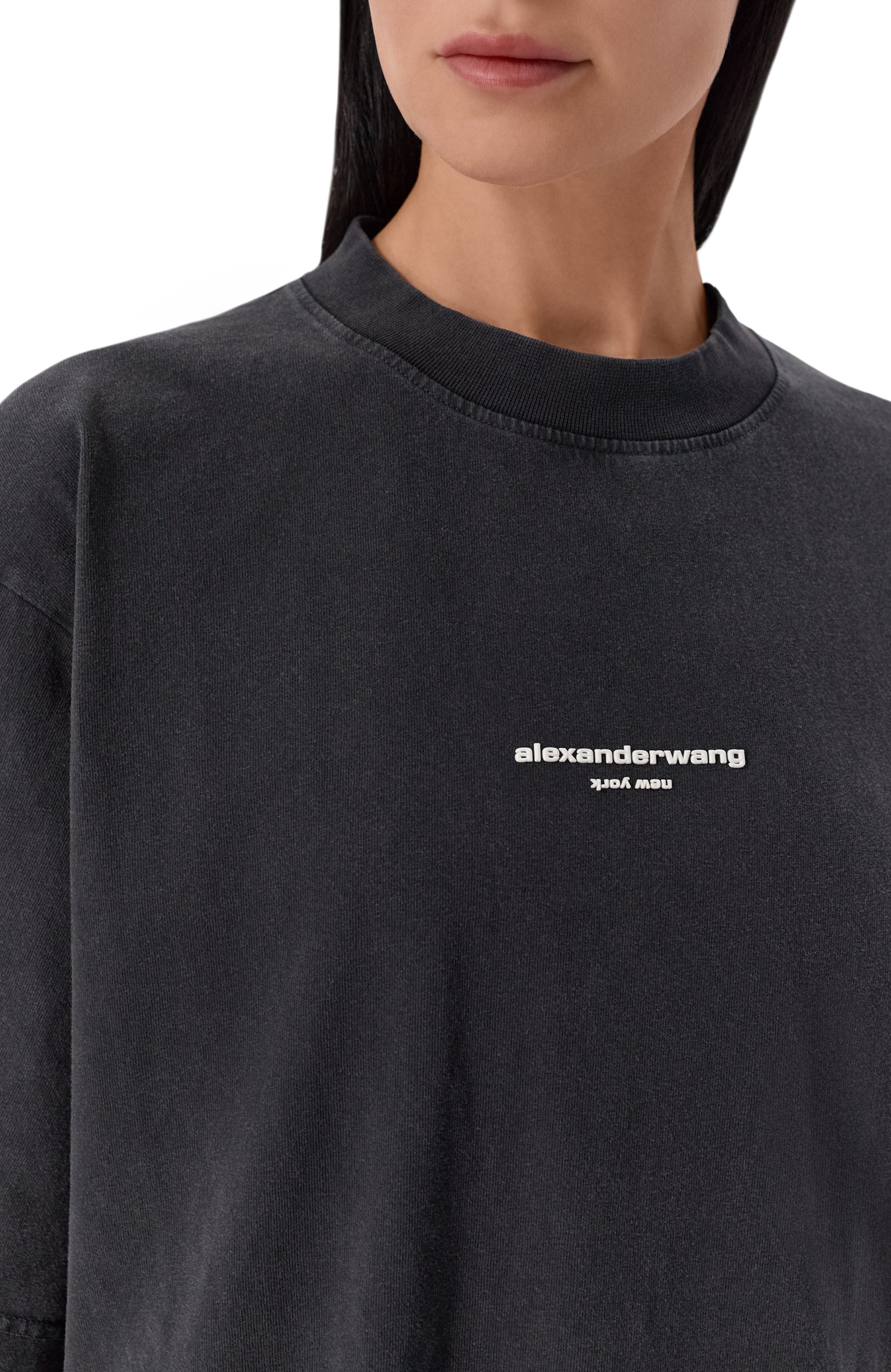 Хлопковая футболка ALEXANDER WANG черного цвета по цене 28550 руб., арт. UCC3261905, фото 5 Хлопковая футболка ALEXANDER WANG, арт. UCC3261905, фото 5