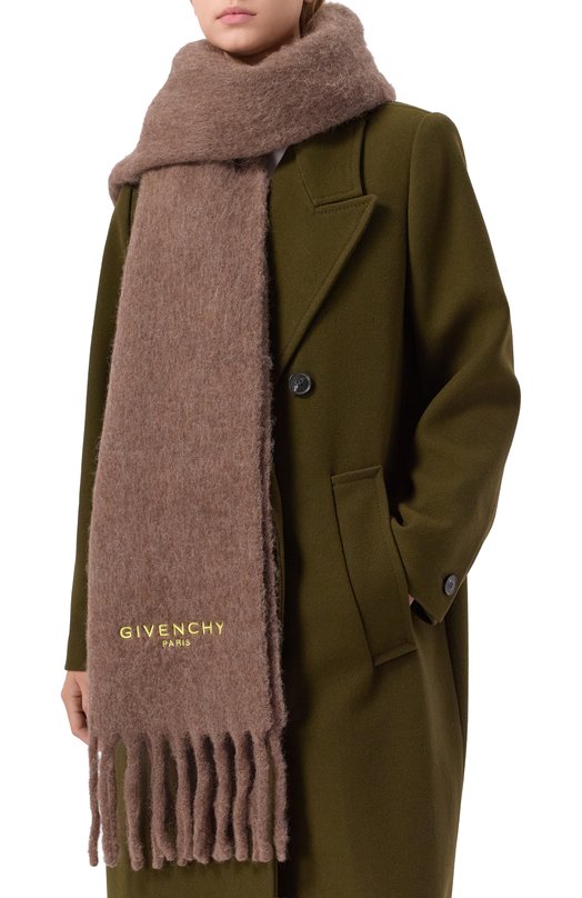 Шерстяной шарф Givenchy 710003187 Коричневый  710003187 Фото 2