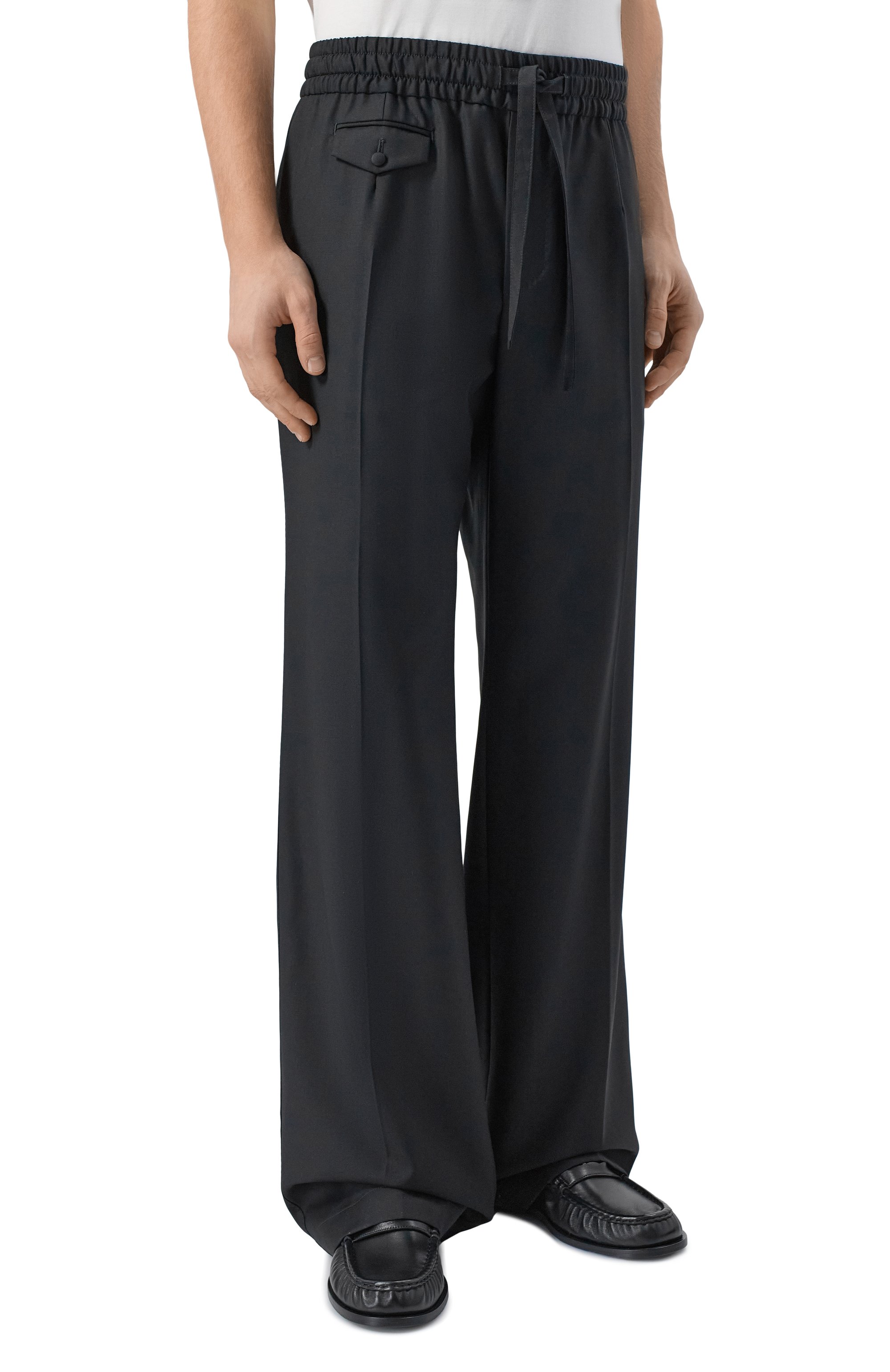 Шерстяные брюки DOLCE & GABBANA черного цвета по цене 125500 руб., арт. GP1A3T/FU269, фото 3 Шерстяные брюки DOLCE & GABBANA, арт. GP1A3T/FU269, фото 3