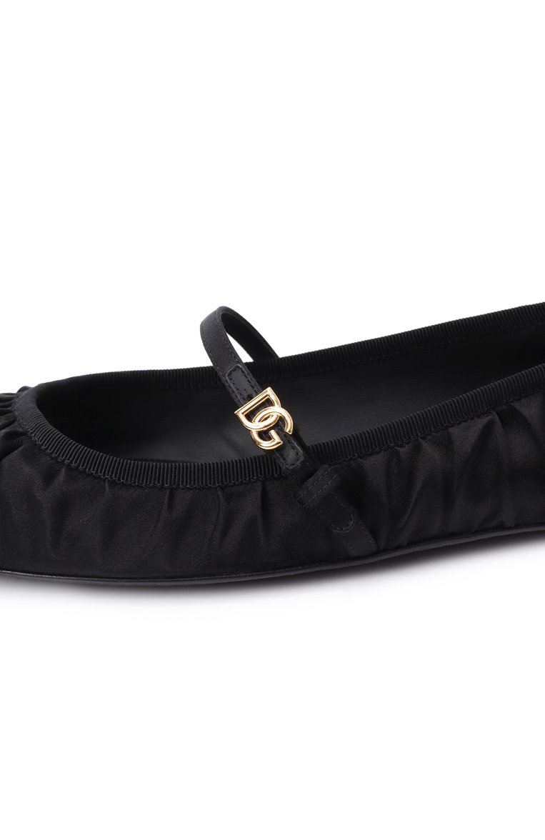 Женские текстильные балетки vally DOLCE & GABBANA черного цвета, арт. CB0257/AD160 | Фото 7 (Автоматизация ТО: Проставлено; Подошва: Плоская; Автоматизация состава: Проставлено; Материал внешний: Текстиль; Материал внутренний: Натуральная кожа)