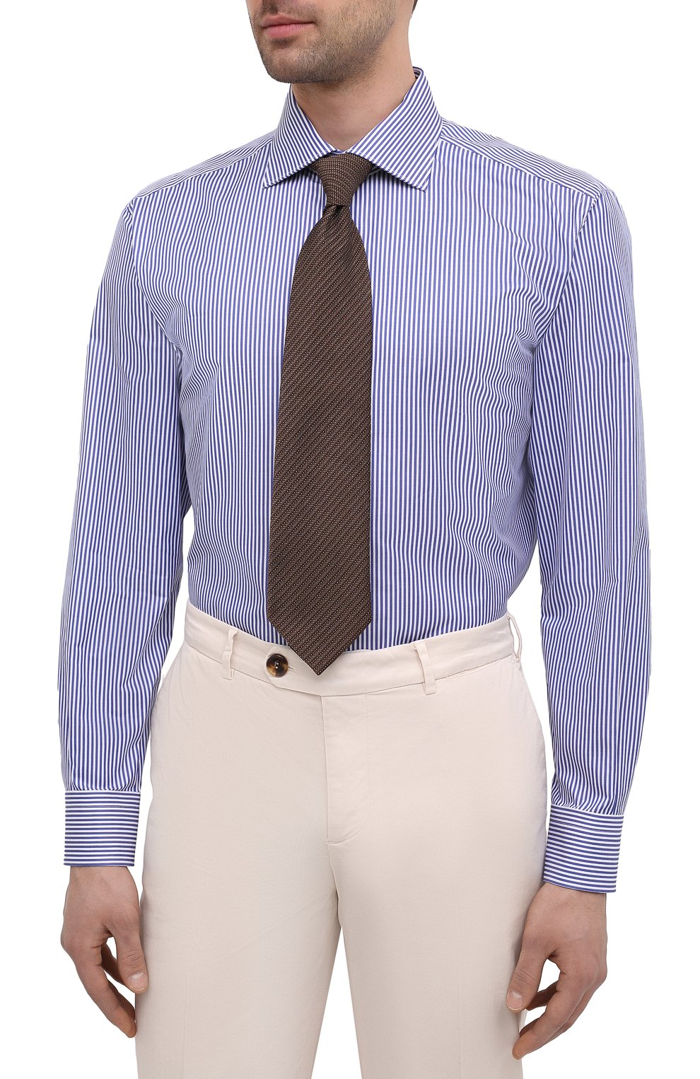 Хлопковая сорочка BRIONI синего цвета по цене 59350 руб., арт. RCA10N/P004T, фото 4 Хлопковая сорочка BRIONI, арт. RCA10N/P004T, фото 4