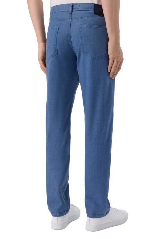 Шерстяные брюки Kiton UPNJSK0615H Голубой  UPNJSK0615H Фото 4