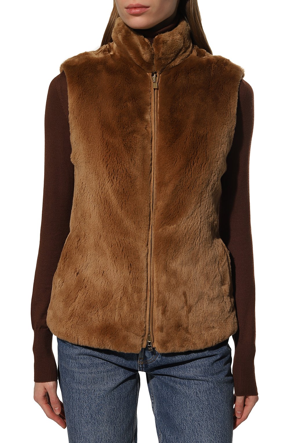 Двусторонний жилет из меха норки и шерсти викуньи LORO PIANA, арт. FAC5715_, фото 6