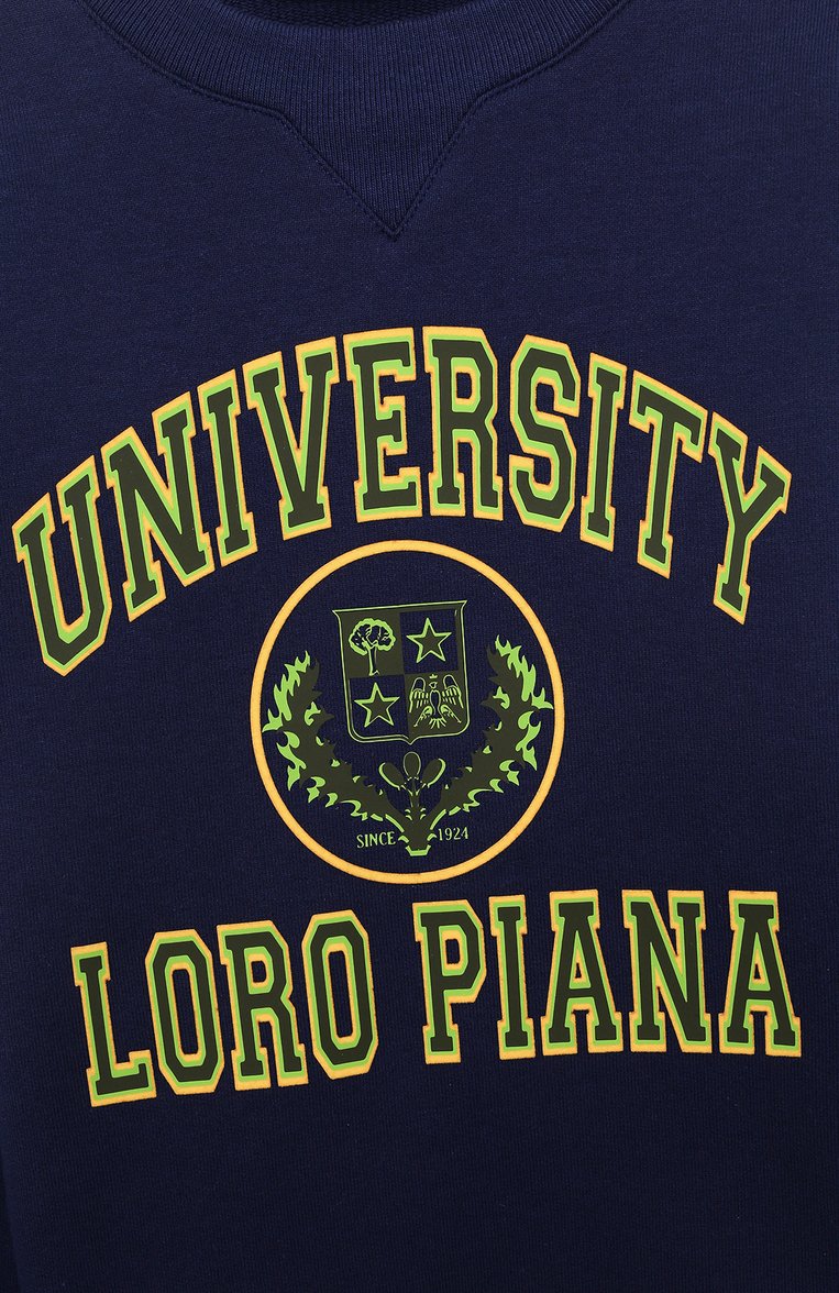 Мужского хлопковый свитшот LORO PIANA синего цвета, арт. FAM0183 | Фото 3 (Мальчики Кросс-КТ: Свитшот-одежда; Нос: Не проставлено; Региональные ограничения белый список (Axapta Mercury): Не проставлено; Драгоценные камни: Проставлено)