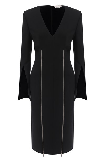 Женское платье из смеси шерсти и шелка ALEXANDER MCQUEEN, арт. 593185/QJAAA