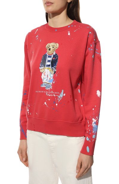 Хлопковый свитшот POLO RALPH LAUREN красного цвета по цене 22550 руб., арт. 211856644, фото 3 Хлопковый свитшот POLO RALPH LAUREN, арт. 211856644, фото 3
