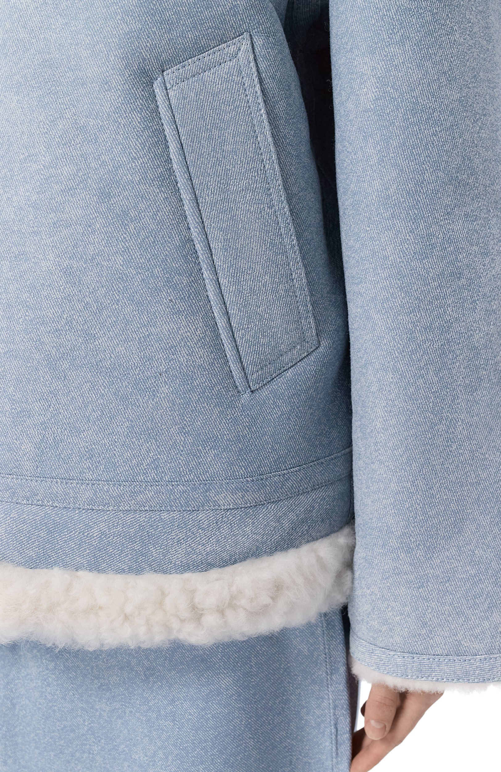 Дубленка из овчины 495 DENIM голубого цвета по цене 150000 руб., арт. 949524/DUS4LB, фото 5 Дубленка из овчины 495 DENIM, арт. 949524/DUS4LB, фото 5
