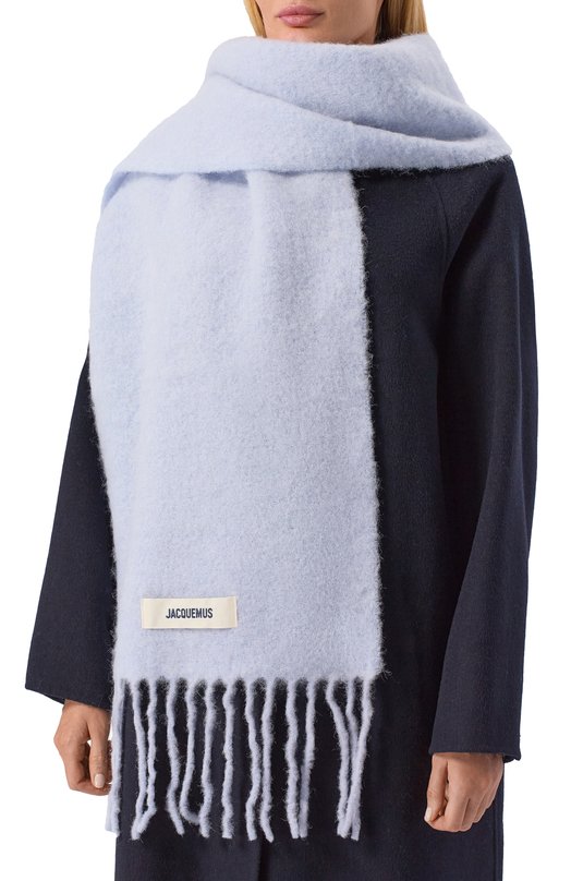 Шерстяной шарф Jacquemus 24HACU00572/B0T4032 Голубой  24HACU00572/B0T4032 Фото 2