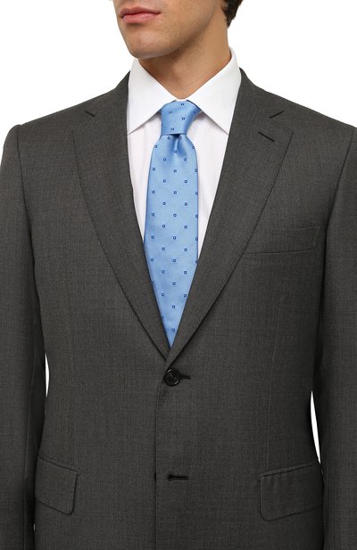 Шелковый галстук BROUBACK голубого цвета по цене 5995 руб., арт. TIE 8CM/FW22, фото 2 Шелковый галстук BROUBACK, арт. TIE 8CM/FW22, фото 2