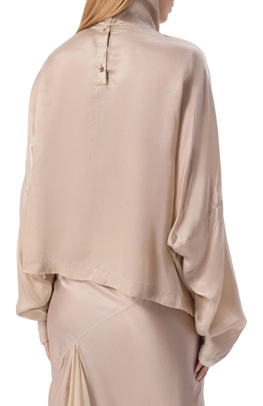 Атласная блузка Rick Owens RP01F6216/N Бежевый  RP01F6216/N Фото 4