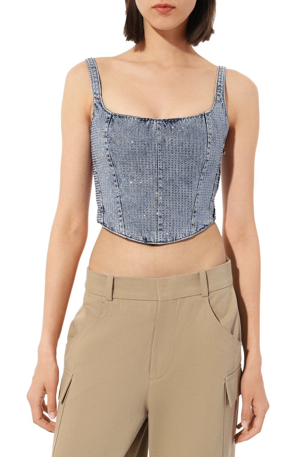 Джинсовый бра-топ PATRIZIA PEPE, арт. 2C1470_D043, фото 3