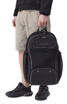 Мужской рюкзак styven BOSS черного цвета, арт. 50536298 | Фото 2 (Ремень/цепочка: На ремешке; Размер: large; Материал сплава: Проставлено; Материал: Текстиль; Драгоценные камни: Проставлено; Стили: Кэжуэл; Сумки-технические: Рюкзаки - большие)