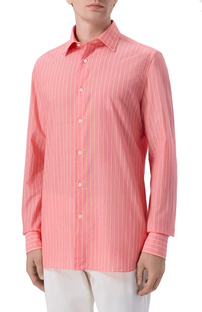 Хлопковая рубашка GIAMPAOLO розового цвета по цене 42450 руб., арт. 608/TS44284, фото 3 Хлопковая рубашка GIAMPAOLO, арт. 608/TS44284, фото 3