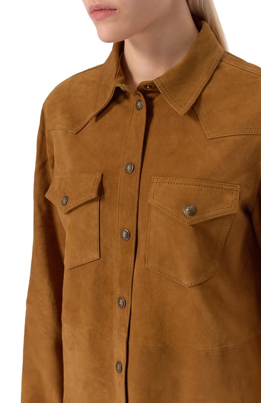 Замшевая рубашка Zadig and Voltaire RWSH01033 Коричневый  RWSH01033 Фото 5