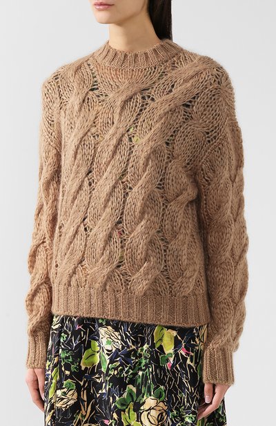 Однотонный пуловер фактурной вязки PRADA, арт. 124B43-3HC-F0040, фото 3