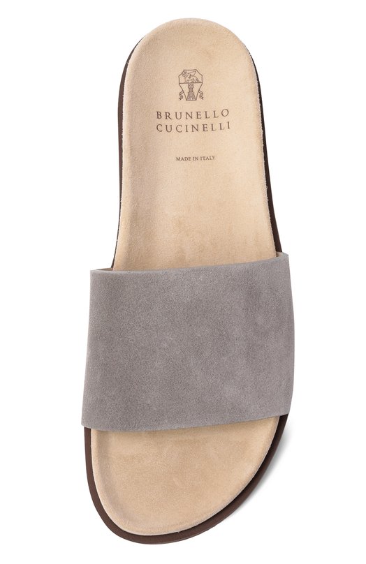 Замшевые шлепанцы Brunello Cucinelli MZUS0LY236 Серый  MZUS0LY236 Фото 6