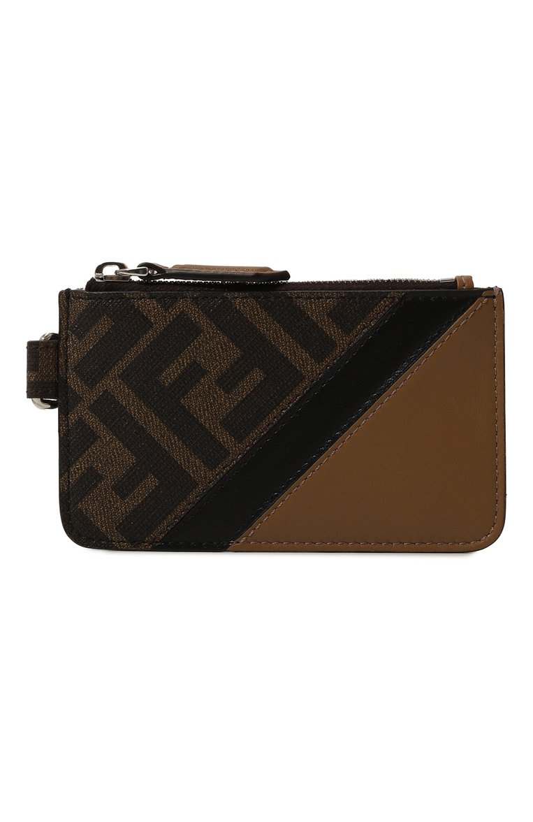 Мужской футляр для кредитных карт FENDI темно-коричневого цвета, арт. 7M0343/AJF8/F1EGA | Фото 1 (Материал: Текстиль, Синтетический материал; Нос: Не проставл�ено)