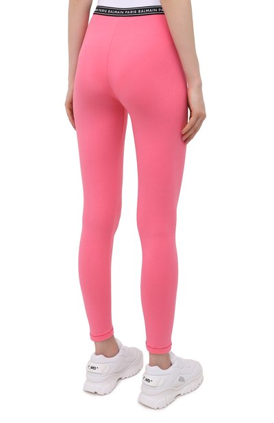 Хлопковые легинсы BALMAIN кораллового цвета по цене 25400 руб., арт. BPN095140, фото 4 Хлопковые легинсы BALMAIN, арт. BPN095140, фото 4