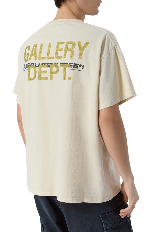 Хлопковая футболка Gallery Dept. FT-10052 Кремовый  FT-10052 Фото 4