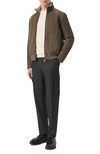 Замшевый бомбер с воротником из овчины CORNELIANI, арт. 28L5Q5/2A20213, фото 2