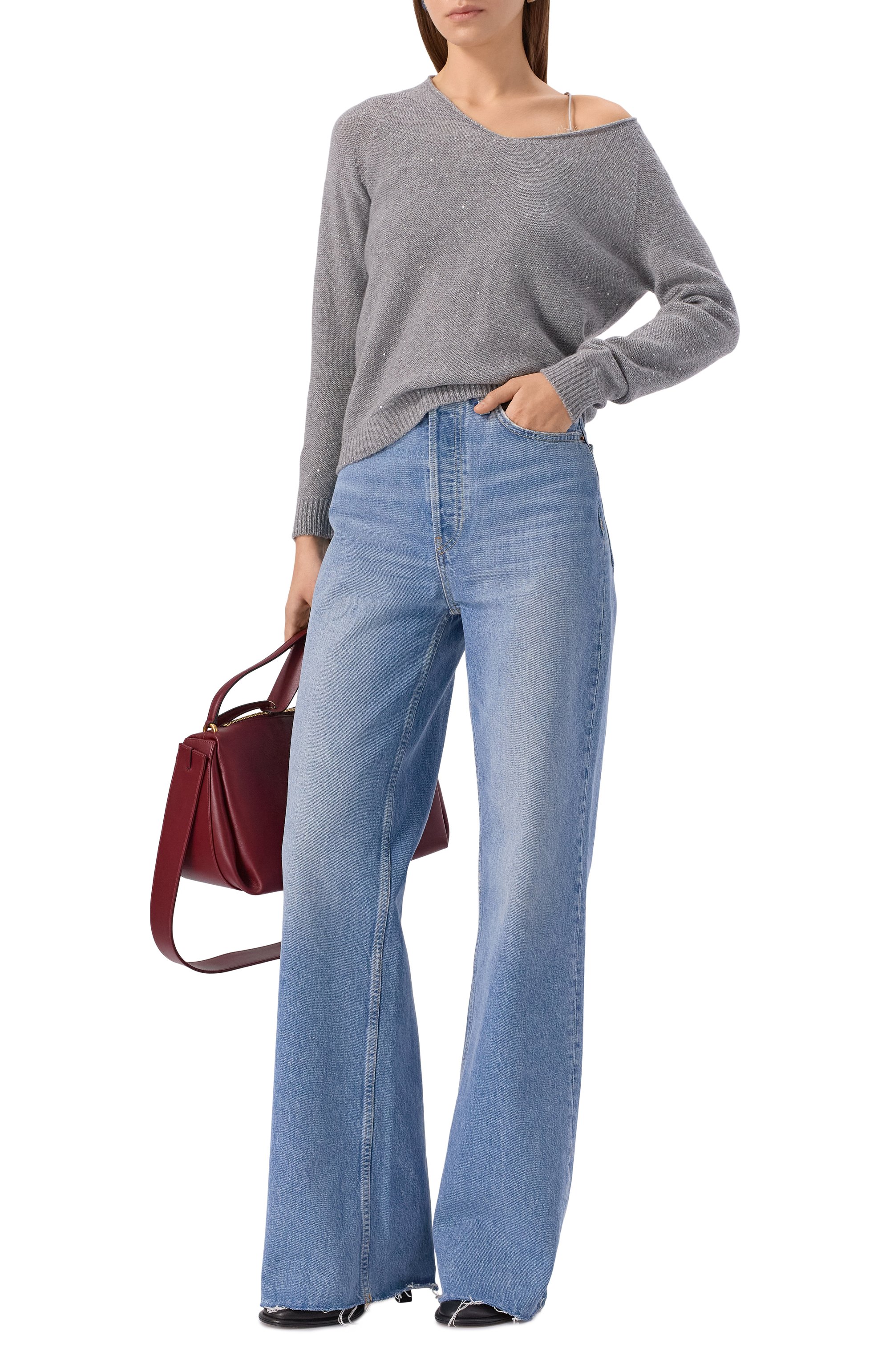 Пуловер из шерсти и кашемира GRAN SASSO серого цвета по цене 44600 руб., арт. 14203/33003, фото 2 Пуловер из шерсти и кашемира GRAN SASSO, арт. 14203/33003, фото 2