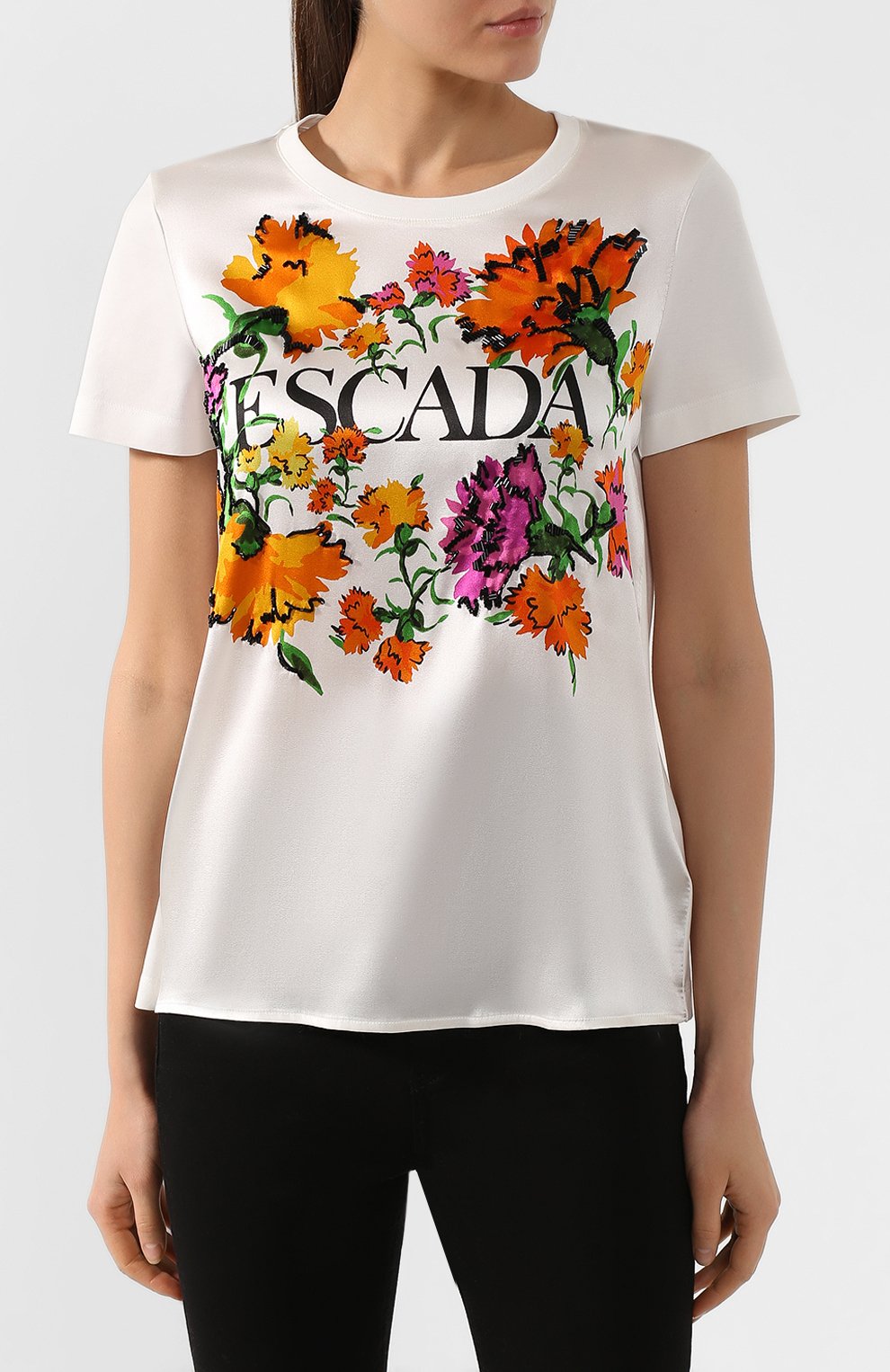 Футболка из смеси шелка и хлопка ESCADA, арт. 5032434, фото 3