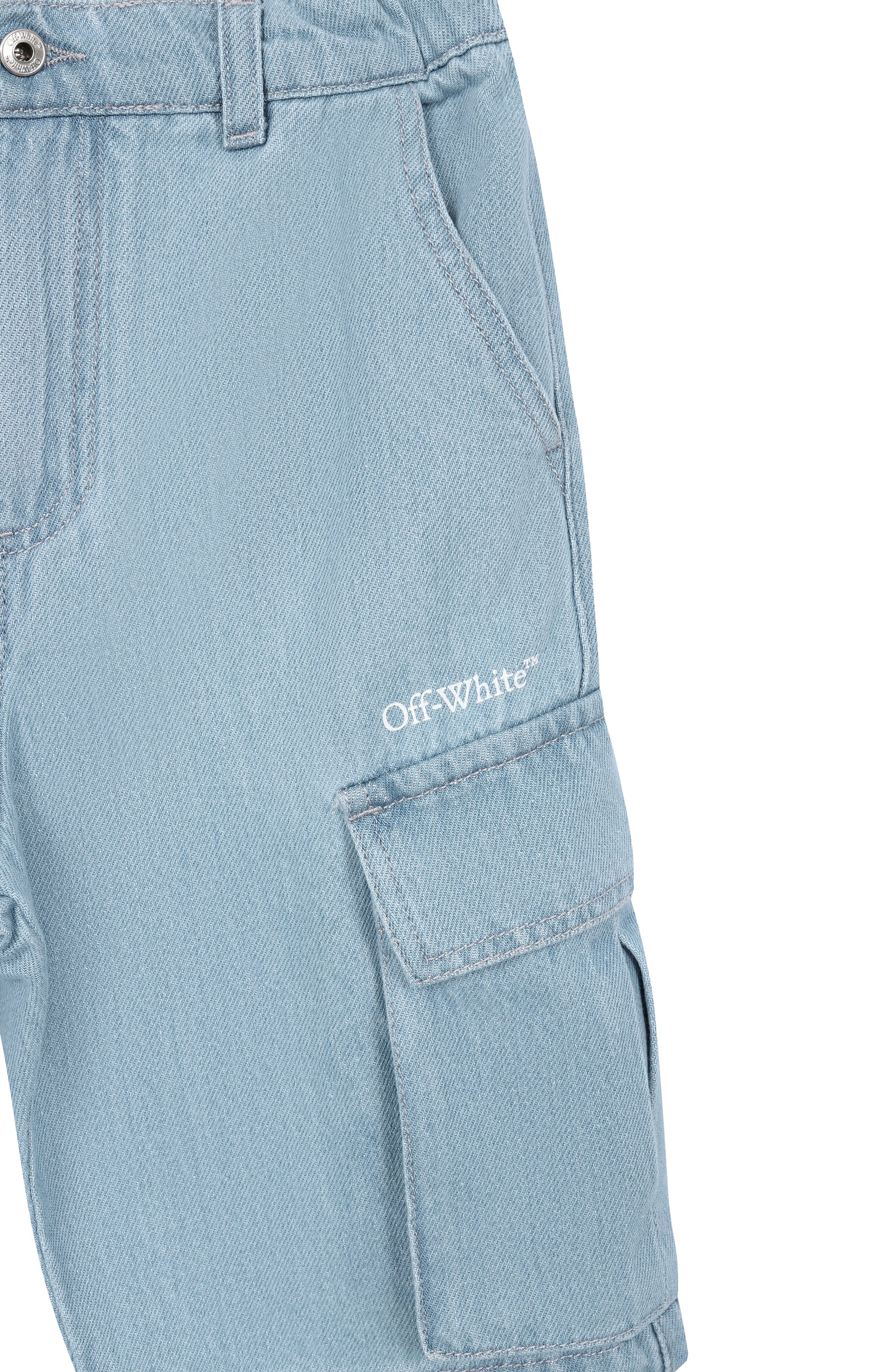 Джинсовые шорты-карго OFF-WHITE, арт. 0BYC002S26DEN001, фото 3