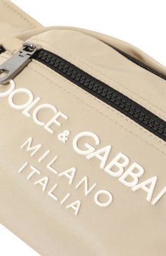 Мужская текстильная поясная сумка DOLCE & GABBANA бежевого цвета, арт. BM2218/AG182 | Фото 3 (Случай: Повседневный; Материал сплава: Проставлено; Ремень/цепочка: На ремешке; Материал: Текстиль; Драгоценные камни: Проставлено; Размер: small)