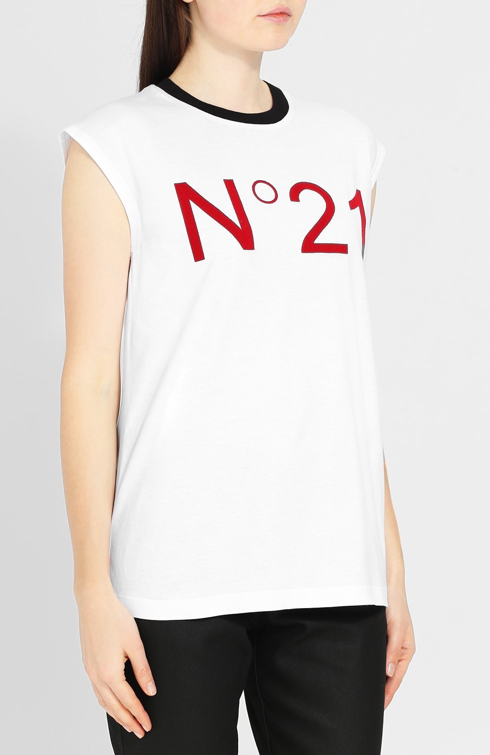 Хлопковая футболка с логотипом бренда N21, арт. 18I N2P0/F041/4157, фото 3