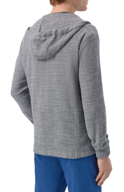 Толстовка из шерсти и шелка Kiton UMC010K0617E05 Серый  UMC010K0617E05 Фото 4