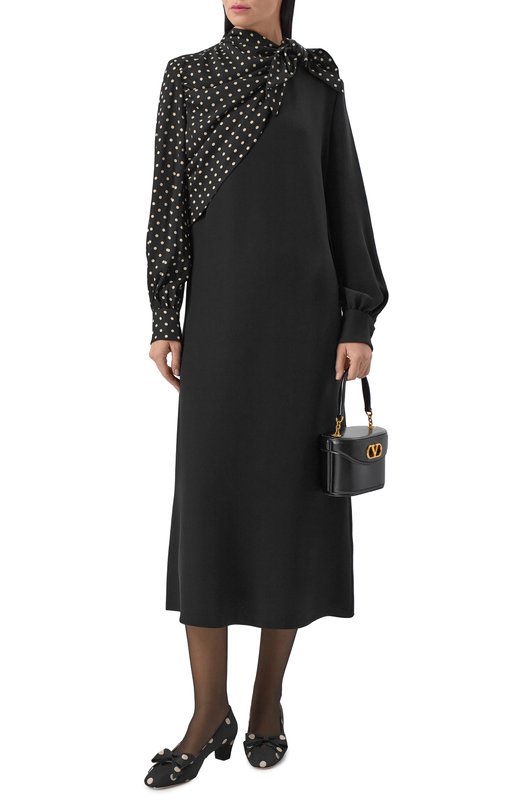 Шелковое платье Valentino 7B0VAH55/1MM Чёрный  7B0VAH55/1MM Фото 2