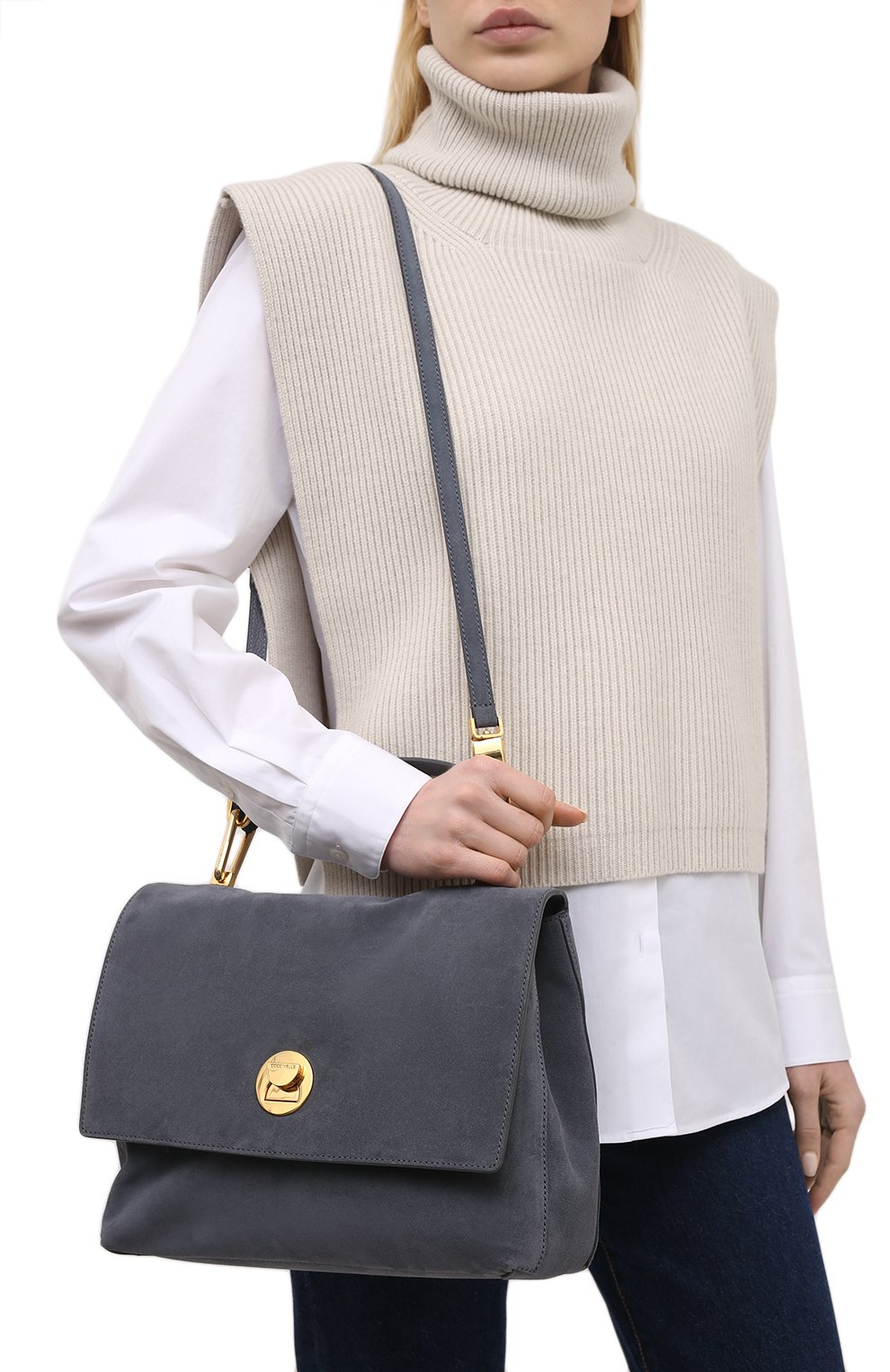 Сумка liya suede COCCINELLE серого цвета по цене 41450 руб., арт. E1 HD1 18 01 01, фото 5 Сумка liya suede COCCINELLE, арт. E1 HD1 18 01 01, фото 5