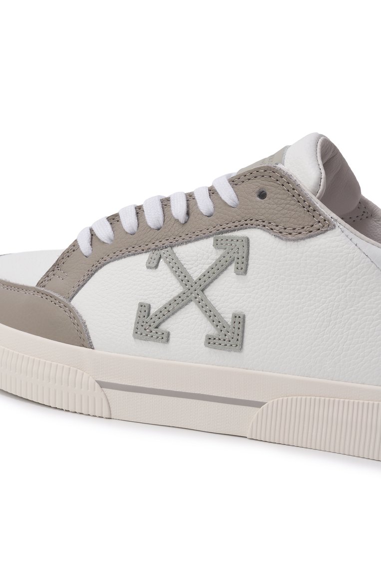 Мужские кожаные кеды new low vulcanized OFF-WHITE белого цвета, арт. 0MIA293S25LEA001 | Фото 7 (Подошва: Массивная; Материал внешний: Натуральная кожа; Материал внутренний: Текстиль; Автоматизация состава: Проставлено; Автоматизация �ТО: Проставлено; Стили: Классический; Материал утеплителя: Без утеплителя; Кросс-КТ: Низкие)