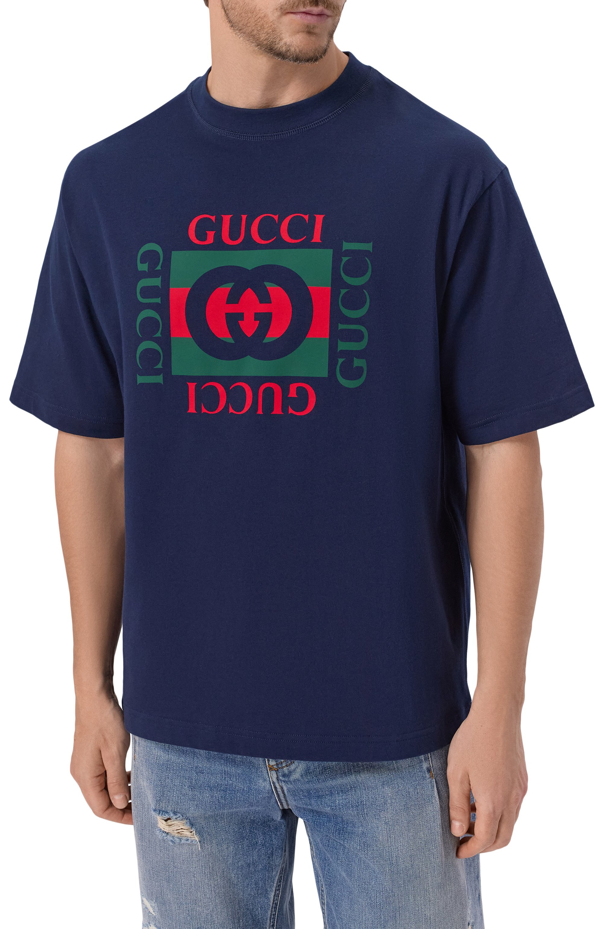 Хлопковая футболка GUCCI, арт. 784361/XJGKA, фото 3