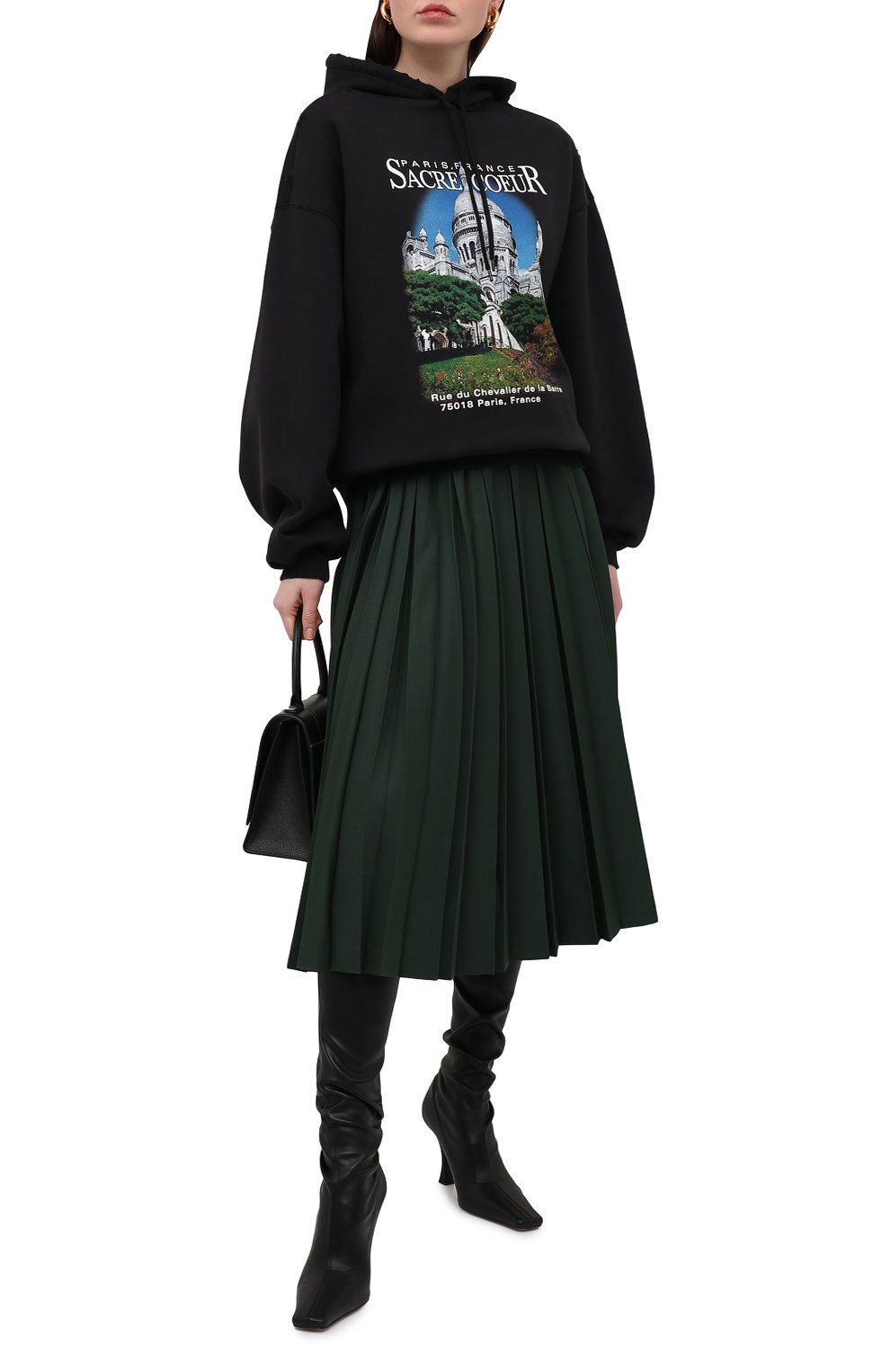 Хлопковое худи BALENCIAGA черного цвета по цене 108500 руб., арт. 641529/TJVH9, фото 2 Хлопковое худи BALENCIAGA, арт. 641529/TJVH9, фото 2