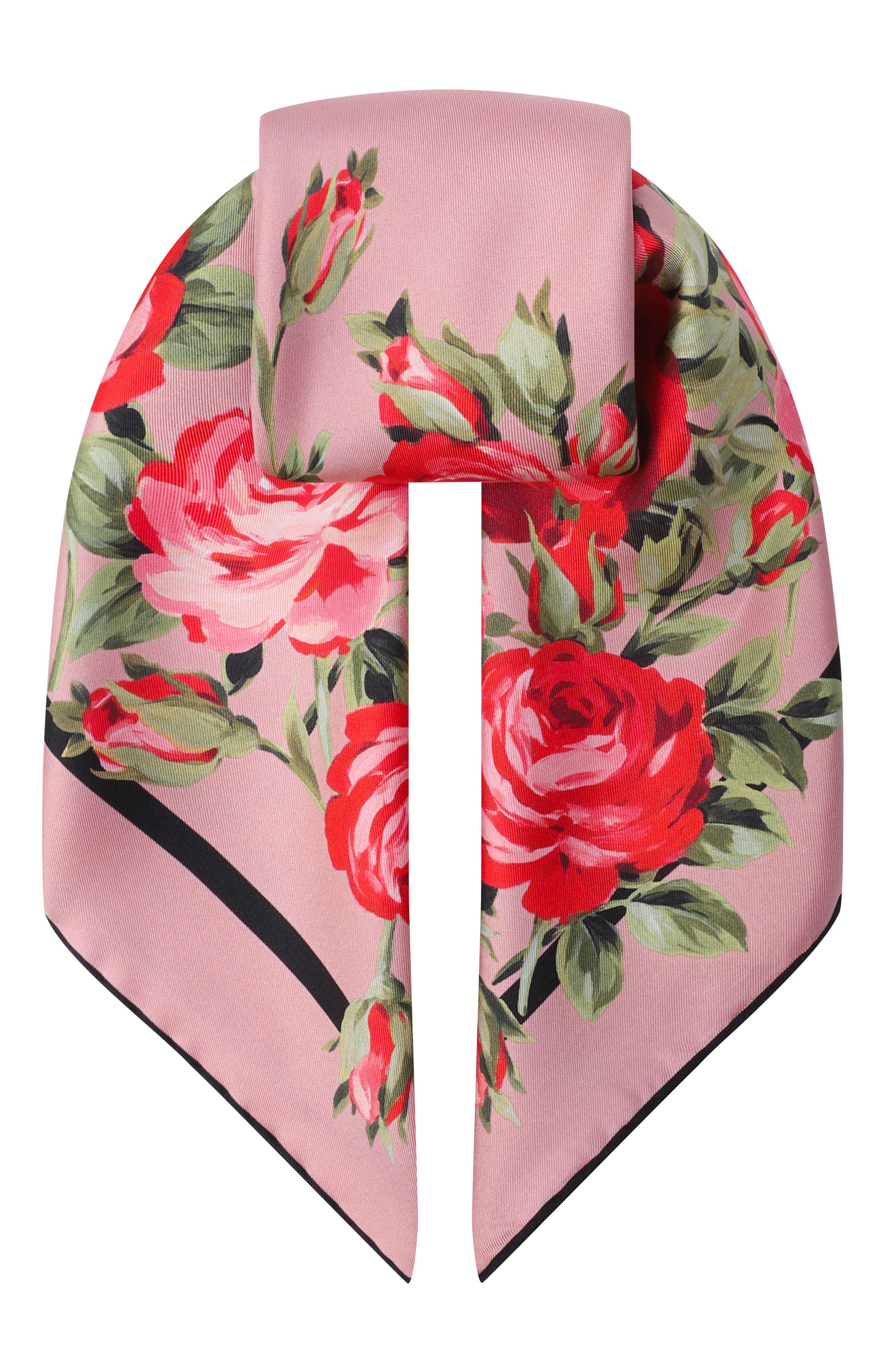 Шелковый платок DOLCE & GABBANA розового цвета по цене 56500 руб., арт. FN092R/GDDPM, фото 1 Шелковый платок DOLCE & GABBANA, арт. FN092R/GDDPM, фото 1