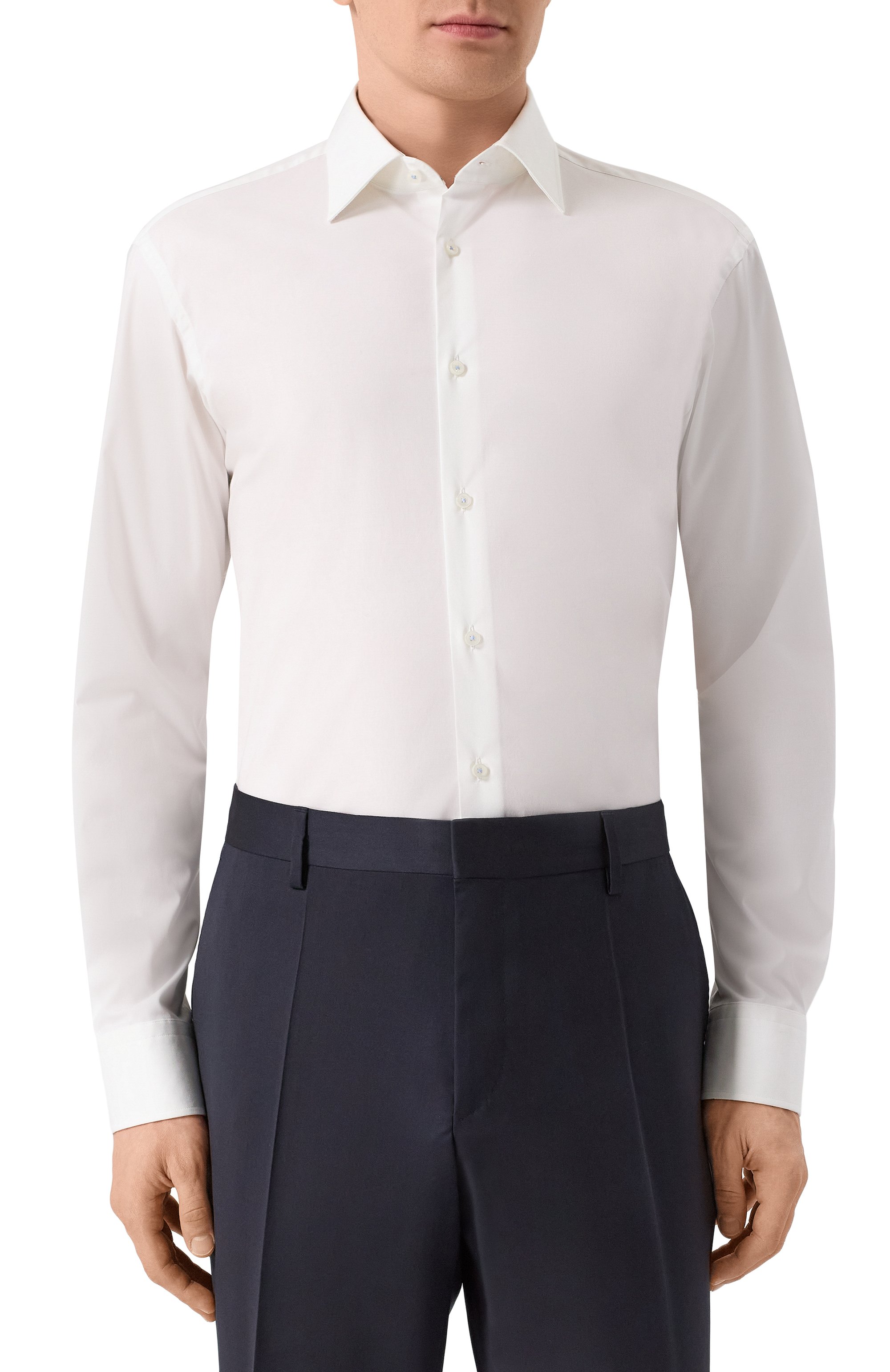 Хлопковая сорочка BRIONI белого цвета по цене 75400 руб., арт. RCB10M/0A04Q, фото 3 Хлопковая сорочка BRIONI, арт. RCB10M/0A04Q, фото 3