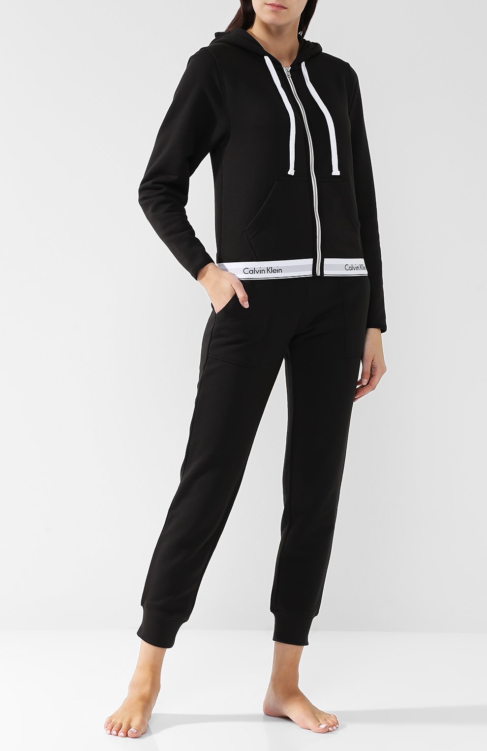 Хлопковый кардиган на молнии с капюшоном CALVIN KLEIN, арт. QS5667E, фото 2