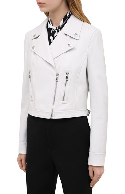Кожаная куртка DOLCE & GABBANA белого цвета по цене 478500 руб., арт. F9H26L/HULF5, фото 3 Кожаная куртка DOLCE & GABBANA, арт. F9H26L/HULF5, фото 3