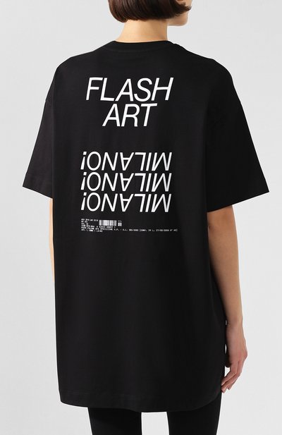 Хлопковая футболка MSGM черного цвета по цене 14150 руб., арт. 2742MDA171 195797, фото 4 Хлопковая футболка MSGM, арт. 2742MDA171 195797, фото 4