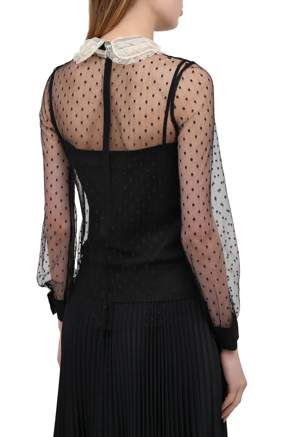 Блузка REDVALENTINO черно-белого цвета по цене 52100 руб., арт. VR3AB03Q/5QR, фото 4 Блузка REDVALENTINO, арт. VR3AB03Q/5QR, фото 4