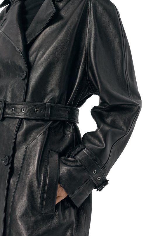 Кожаный тренч MVST ZBKB-Y139-4/Z2763-1 Чёрный  ZBKB-Y139-4/Z2763-1 Фото 5